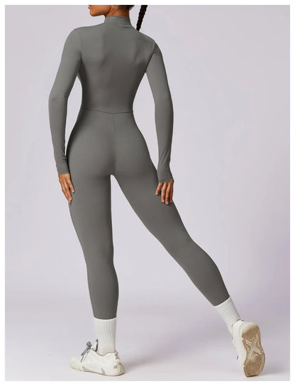 Yoga Jumpsuit Long Sleeved Zipper Rompers