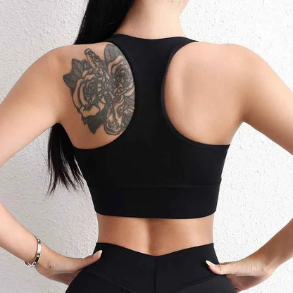 SOISOU Halter Neck Yoga Crop Top with Removable Pads