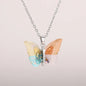 Huitan Butterfly Pendant Necklace for Women Fashion Party Daily Cute Animal Accessories Inlaid Bright CZ Versatile Lady Jewelry