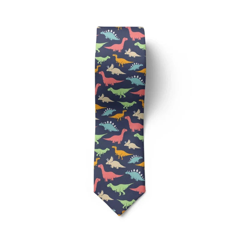 Funny little dinosaur men's tie unisex 8cm business dating tie novelty snakeskin egg tie party tie holiday gift
