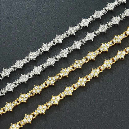 Round Stone Star Cubic Zirconia Bracelet Hip-Hop Jewelry For Men Shiny Elegant Fashion Accessory Classic  Gift For Birthday