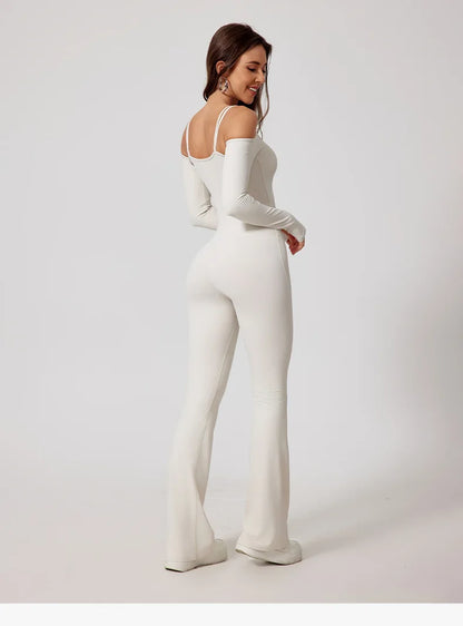 Yoga Jumpsuit Women's Sports Overalls Flared Trousers