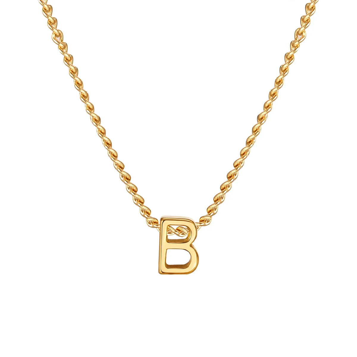 Vnox Chic Tiny A-Z Letters Necklaces for Women Girls, Gold Color Stainless Steel Initial Chokers,Small Pendent Necklaces Jewelry