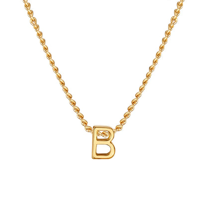 Vnox Chic Tiny A-Z Letters Necklaces for Women Girls, Gold Color Stainless Steel Initial Chokers,Small Pendent Necklaces Jewelry