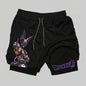Dragon Ball Goku Anime Gym Shorts Men Double-layer 2-in-1 Sports Pants New Summer Japanese Cartoon Print Beach Pants Streetwear