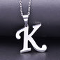 26 Letters Necklace Stainless Steel Initial Necklaces Pendant Big