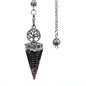 20x52mm Natural Stone Pendulum Necklaces Tree of Life Hexagonal Cone Crushed Stone Amethysts Chakra Pendant Jewelry Accessories