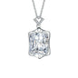 925 Sterling Silver Necklace Rectangular Zircon Pendant Necklace Women Fashion Simple Birthday Party Wedding Jewelry Gift
