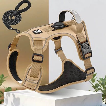 TrackSafe Reflective No-Pull Dog Harness & Leash Set