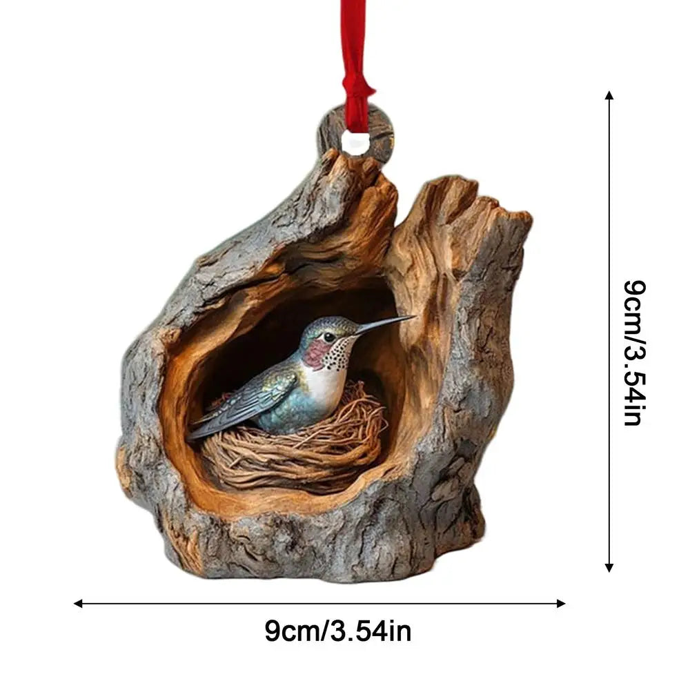 2024 Animal Christmas Ornaments 2D Cute Acrylic Raccoon Cat Owl Squirrel Animal Pendant for Christmas Tree Decoration