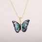 Huitan Aesthetic Butterfly Pendant Necklace for Women Silver Color/Gold Color Inlaid Shiny CZ Fashion Party Accessories Jewelry