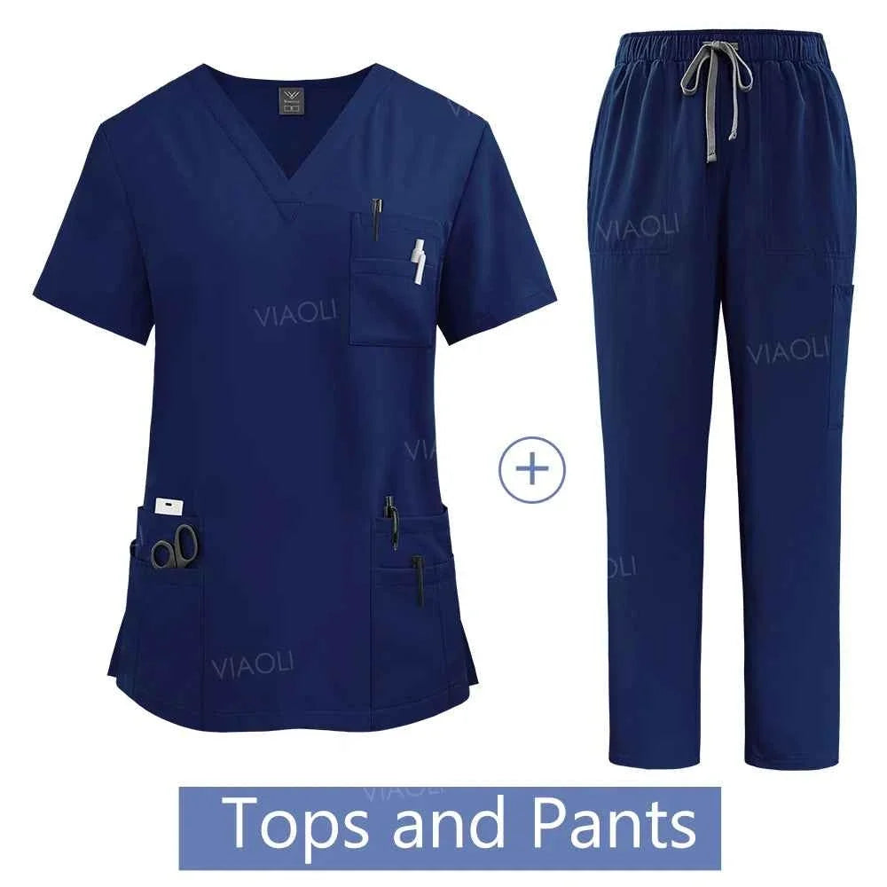 Women's Medical Suit Surgical Gown with Pockets