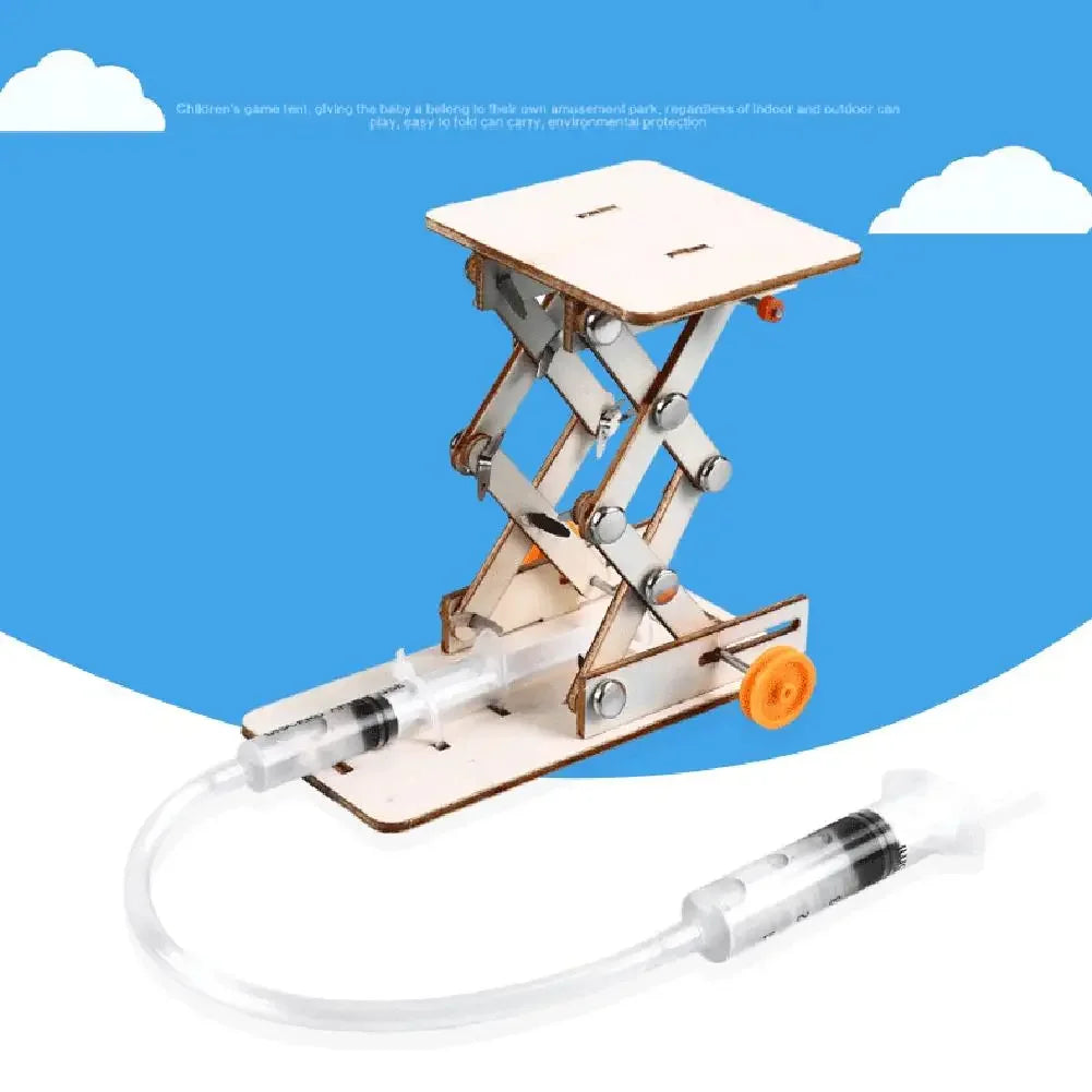 Kids DIY Hydraulic Lift Table Model - Science Experiment Kit, Educational Physics STEM Project for School