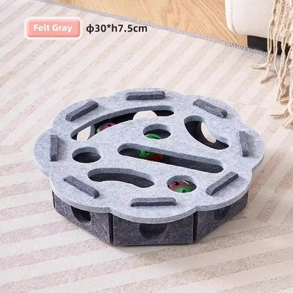 Cat Puzzle Toy Felt Puzzle Box Cat Exercise Toy with Ball Indoor