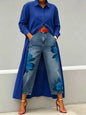 2026 New Fashion Floral Print Wide Leg Jeans Casual Cotton Denim High Waist Nine-Pants Trendy Plus Size Trousers High Street