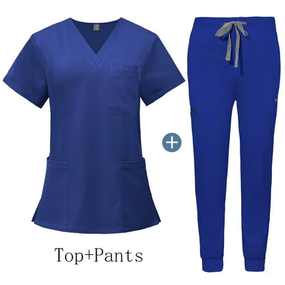 Unisex V-Neck Scrub Set with Jogger Pants