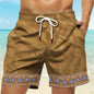 3D ethnic print men's casual shorts Tropical summer simple retro style fashion shorts quick-drying and comfortable close-fitting
