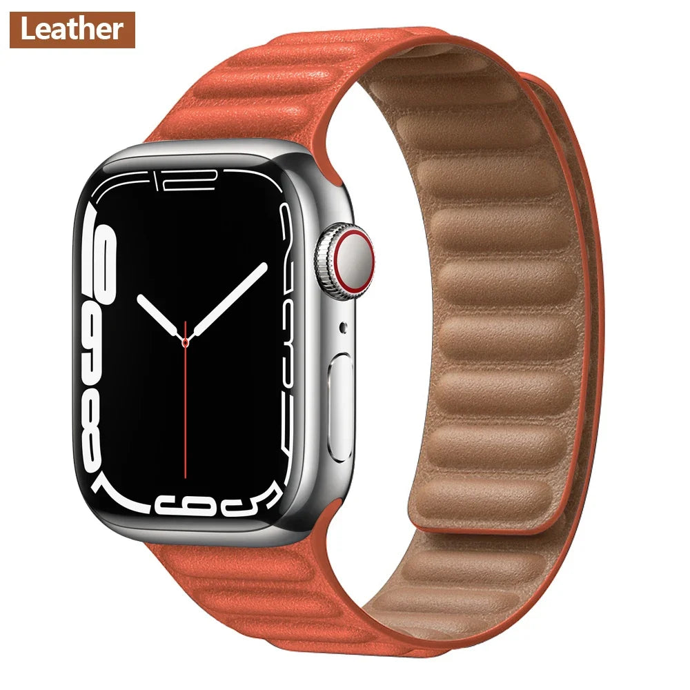 Apple Watch Magnetic Link Band, Leather or Silicone