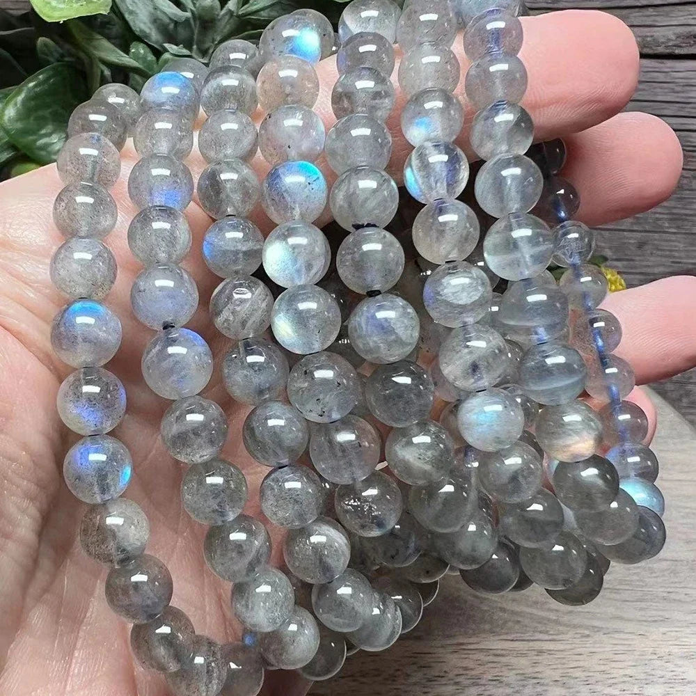 Ruberthen 6 MM Natural AAA Labradorite Bracelet High Quality Womens Strength Protection Healing Jewelry