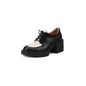2024 New Spring Genuine Leather Women Shoes Casual Lace-up Loafers Round Toe Platform Shoes Shoes Woman Zapatos De Mujer Women