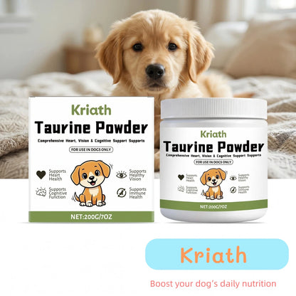 Dog Taurine Powder Easy-To-Mix Support Cognitive Health Enhance Hair Radiance Improve Heart Wellness Pet Nutritional Supplements