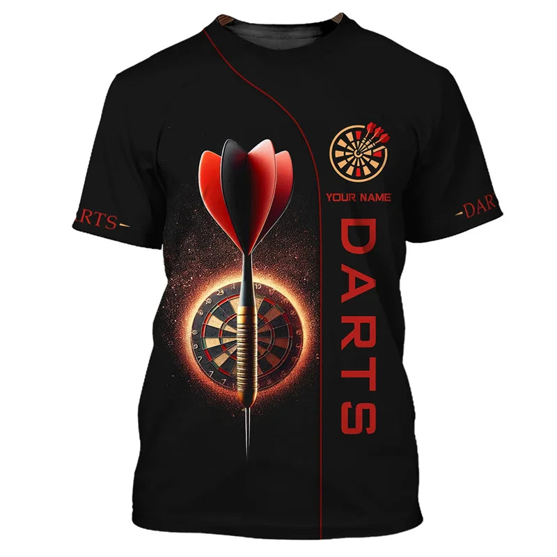 Fashion 3d Printed Darts T Shirt For Men Hot Sale Loose Short Sleeves Unisex Summer Street Tee Shirts Game Dart Pattern T-shirt
