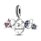 Charms Bead 925 Sterling Silver Pink Butterfly Luminous Firefly Dangle