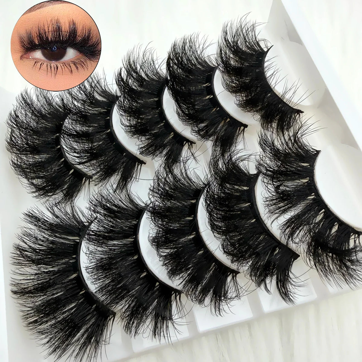 5 Pairs 3D Faux Mink Lashes Dramatic Volume Thick Lashes Fluffy Natural False Eyelashes Thick Dramatic Faux Mink Eyelashes