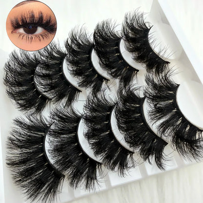 5 Pairs 3D Faux Mink Lashes Dramatic Volume Thick Lashes Fluffy Natural False Eyelashes Thick Dramatic Faux Mink Eyelashes