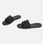 2025 Summer Flat Slippers Open Toe Beach Wearing Slides Pleated Women Shoes Black 35-40