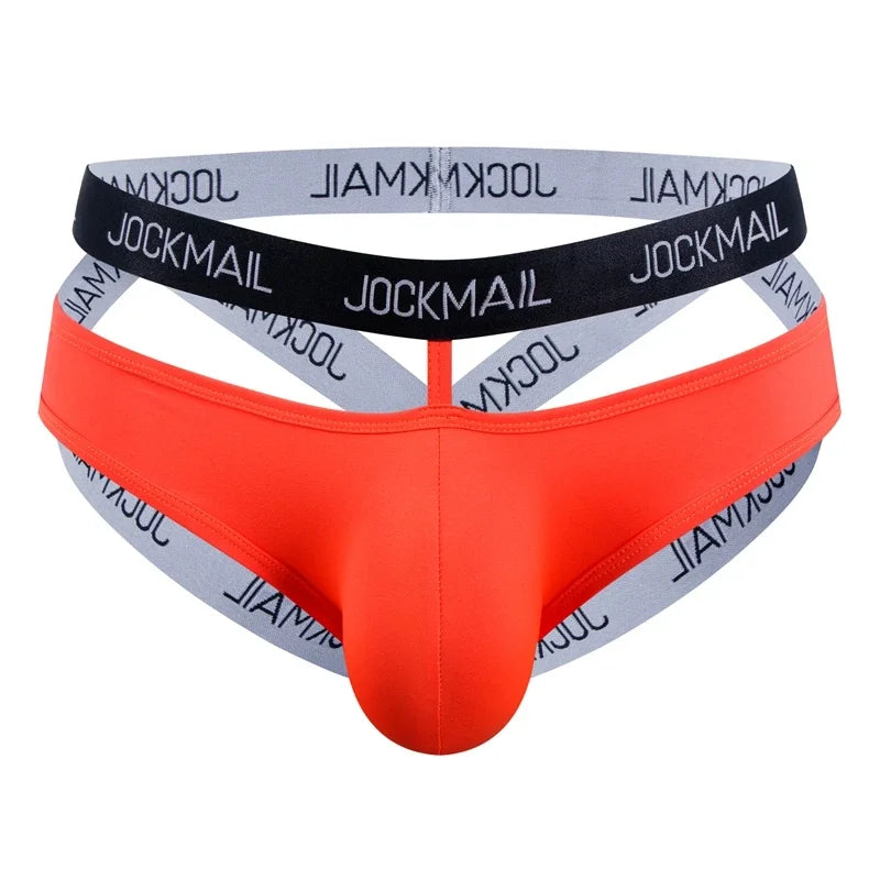 Jockmail Men Sexy G String Thong Erotic Jockstrap Bondage Gay Underwear Penis Pouch Strap Harness Hollow Lingerie Sissy Panties