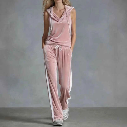 Summer Casual Women's Velvet Tracksuit Set