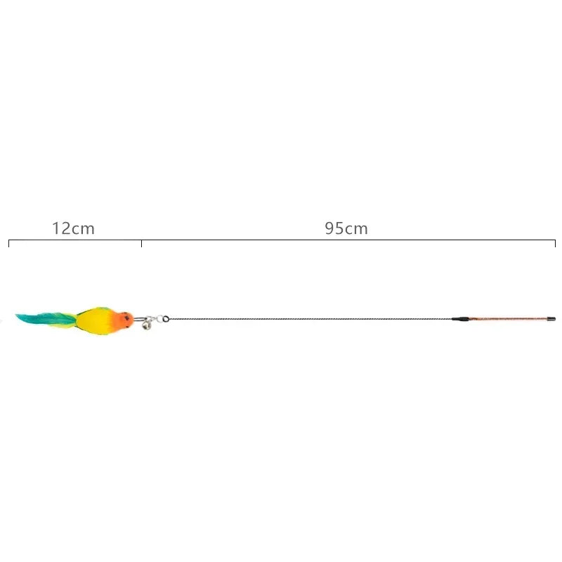 Funny Simulation Bird Cat Toy Feather with Bell Cat Stick Interactive Toy for Kitten Playing Teaser Wand Toy Pet Cats Supplies