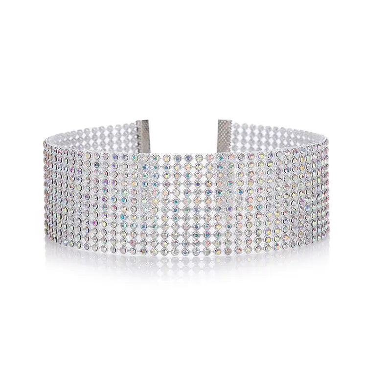 TOP Quality Cool Shiny Rhinestone Bundle Neck Popular Element Collar Necklace Punk Hip Hop Women's Choker Gift Korean Jewelry