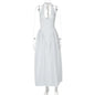 Talenza Backless Deep V Spliced Long Dress Summer Women's Sexy Party Dress Halter New Fashion Slim White Sleeveless Long Dress