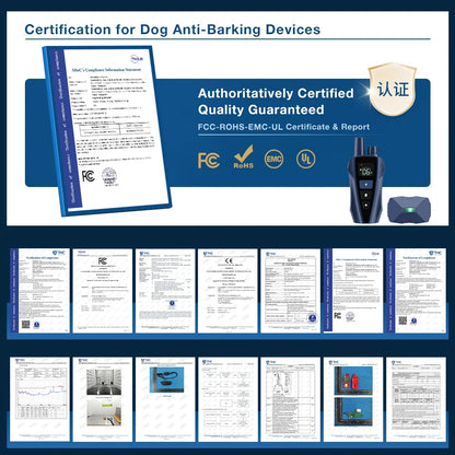 Dog Training Collar Anti Bark Dog Collar Waterproof Rechargeable Pet Remote Control Collar For Electric Shock Vibration Sound