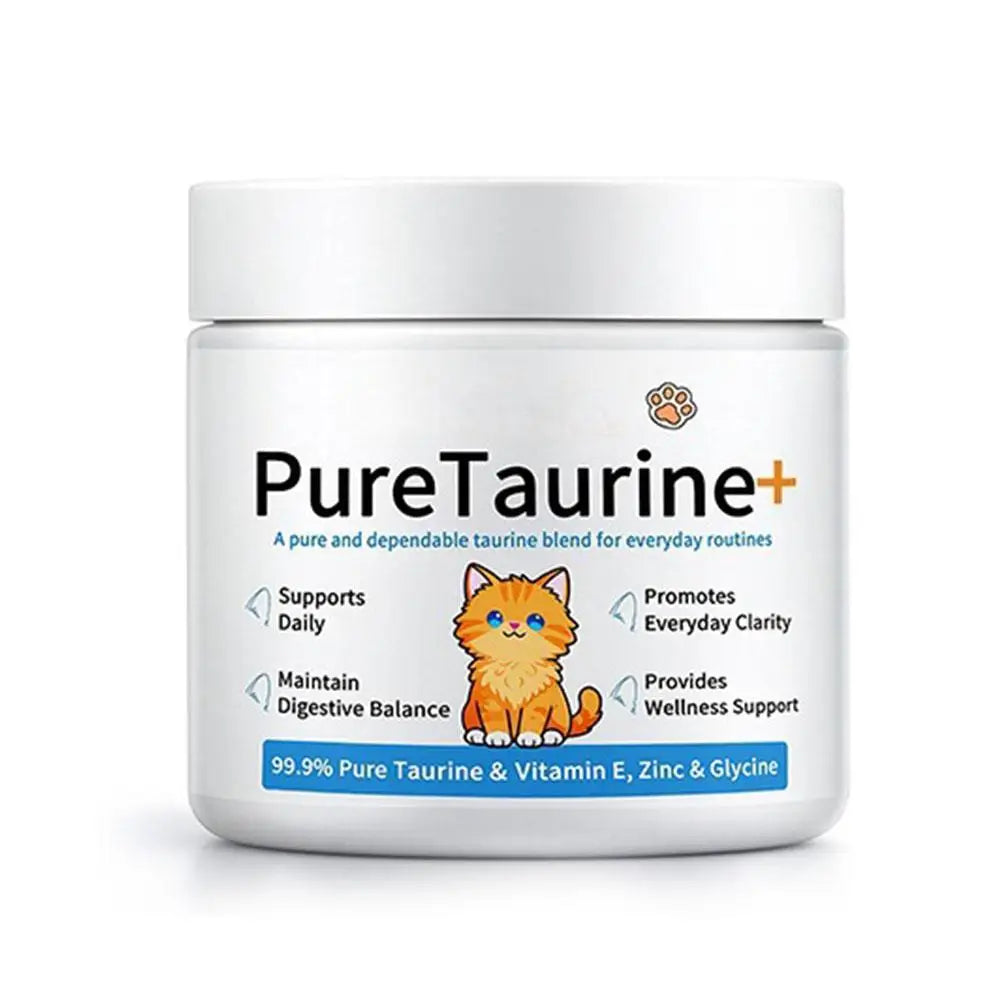 200g Cat Body Health Care Powder 99.9% Pure Taurine VE Zinc Supports Digestion Enhancing Immunity Daily Nutritional Supplements