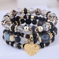 DIEZI Ethnic Bohemian Multicolor Crystal Beads Strand Bracelets Women Men Heart Tree Of Life Charm Bracelet Pulseira Feminina