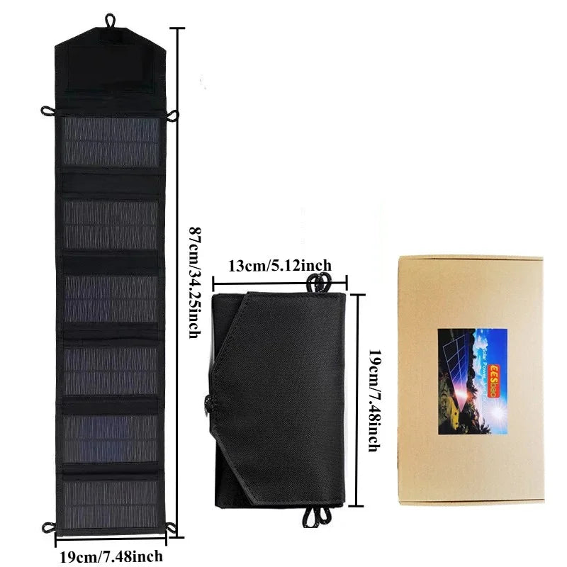 Backpack Pocket Carry Portable Foldable Waterproof Solar Charger 25W 100W Dual USB Travel Emergency Gear For Smartphone Tablet