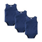 Kavkas 3 Pcs Summer Unisex Baby Vest Bodysuit 100% Cotton Sleeveless Newborn Solid Clothes 0-24 Months Clothing