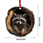 2024 Animal Christmas Ornaments 2D Cute Acrylic Raccoon Cat Owl Squirrel Animal Pendant for Christmas Tree Decoration