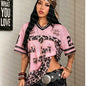 Mesh Colorblock Streetwear Graphic T-Shirt