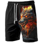 Men's Swim Trunks Retro 3D Beast Print Beach Shorts Quick Dry Outdoor Leisure Sports Shorts Swimwear Fashion Men's Shorts