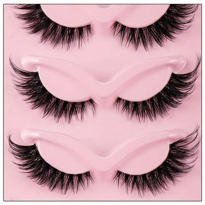 Value Pack 5 Pairs Long Natural Dramatic Cat Eye Lashes Winged Elongated Reusable Fake Lashes For Makeup Newbies