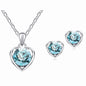 Fashion Silver Color Necklace Earrings Cubic Zirconia Jewelry Sets Elegant Crystal Zircon Jewelry Women Wedding Jewelry Set