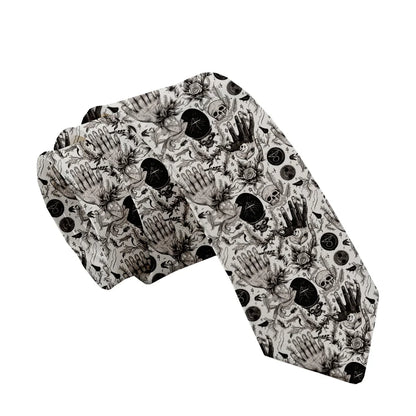 Fashion skull 3D printed tie art design personality tie adult 8cm wide polyester slim shirt suit party accessories