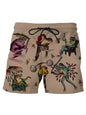 Summer New Men's Shorts Swimming Pants Drawstring Retro Fashion Print Holiday Beach Holiday Hawaiian Micro Elastic Shorts