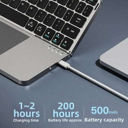 Bluetooth 5.3 Wireless Bluetooth Keyboard Portable Detachable Foldable Keyboard Universal Compact Rechargeable Keyboard Travel