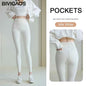 BIVIGAOS Women's Sharkskin Leggings - White