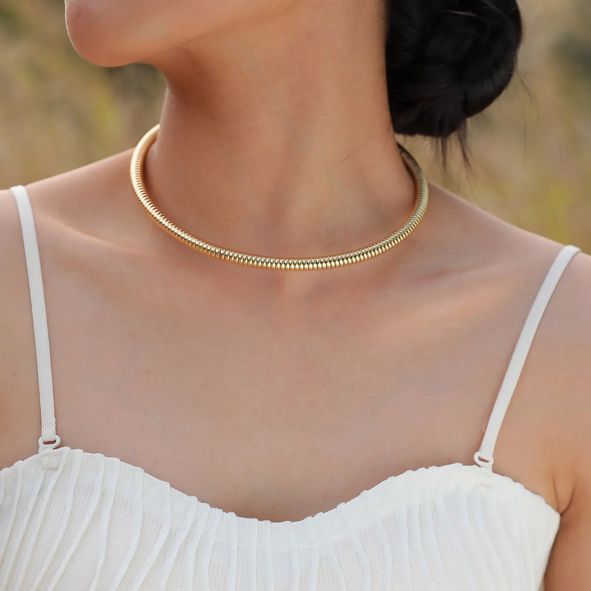 Vnox Cool Exaggerated Snake Bone Choker Necklaces for Women Lady, New Trendy Hip Hop Metal Chain Collar Party Gift Jewelry